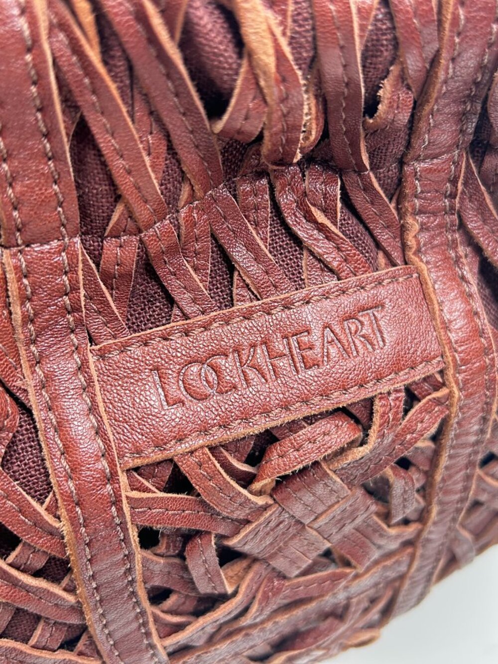LOCKHEART Charlottes Web Elain Cognac $545 NWT Hobo Shoulder Bag Leather Slouchy - Picture 4 of 16